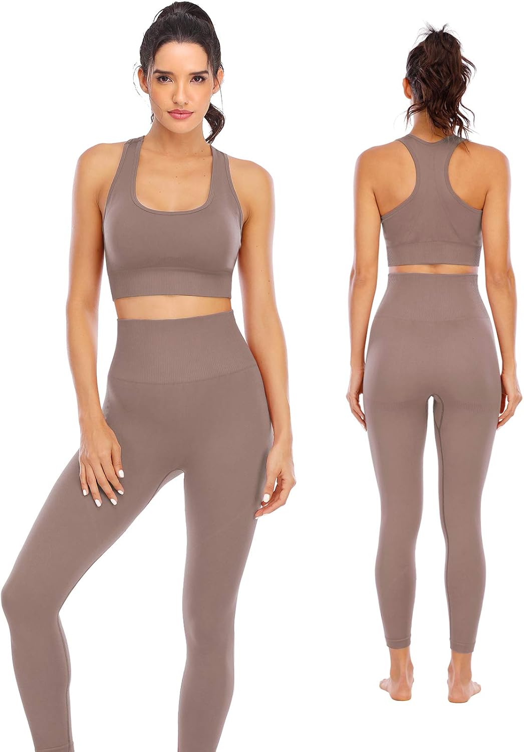 Workout Sets for Women with High Waisted Leggings and Bra