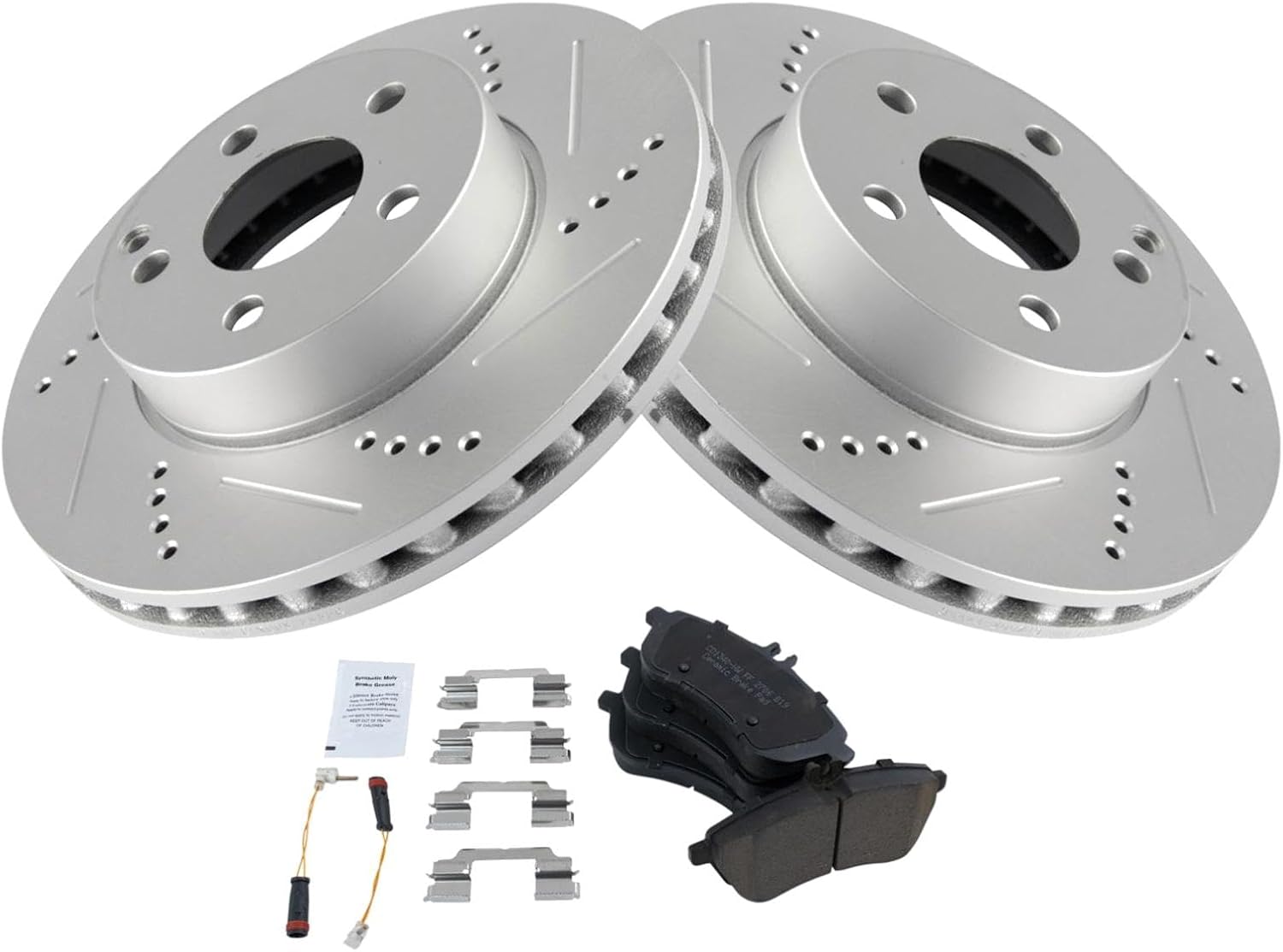 TRQ Front Performance Brake Pad & Rotor Kit for Mercedes-Benz