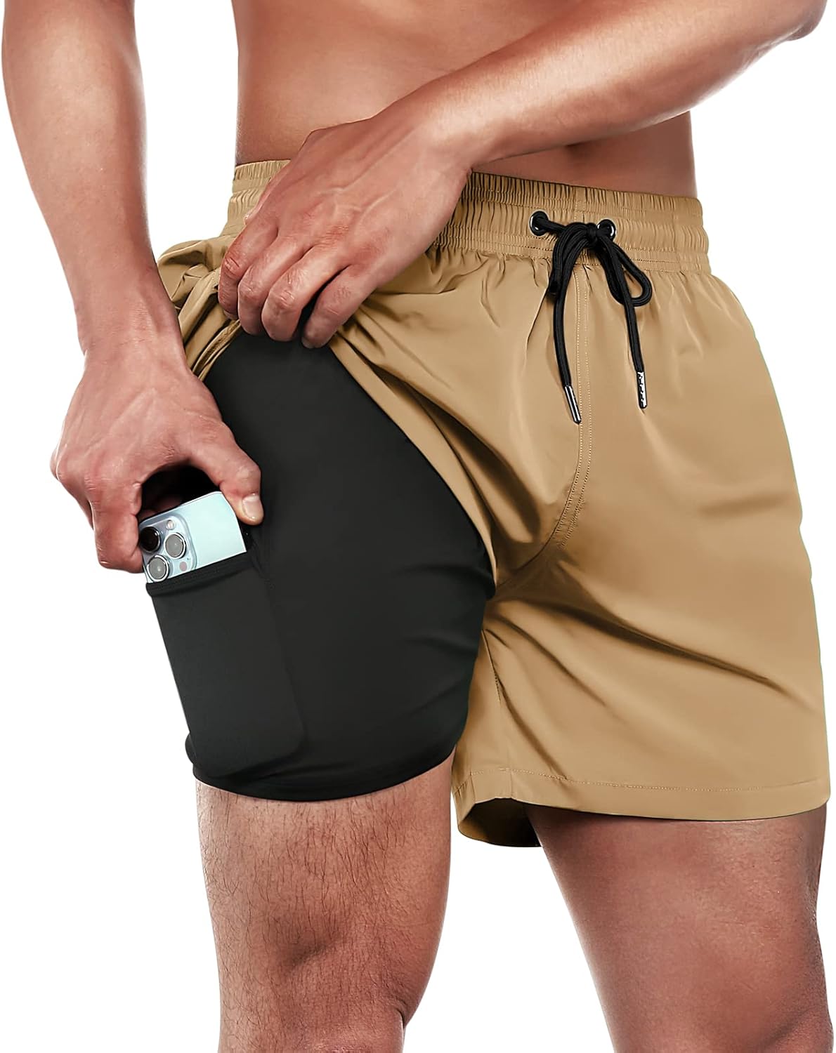 BRISIRA Mens Swim Trunks Quick Dry 5 inch Inseam Beach Shorts