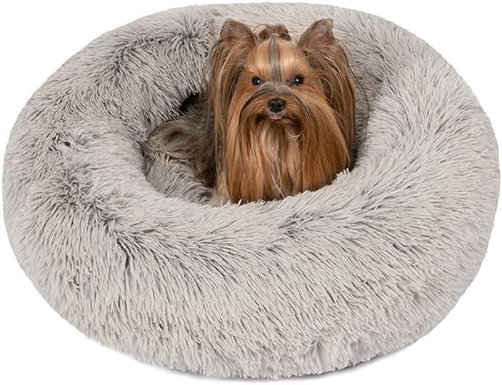 Friends Forever Donut Dog Bed for Small Dogs, Soft & Plush