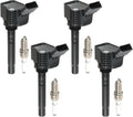 4PCS UF765 Ignition Coils + 4PCS 95125 Iridium Spark Plugs Pack
