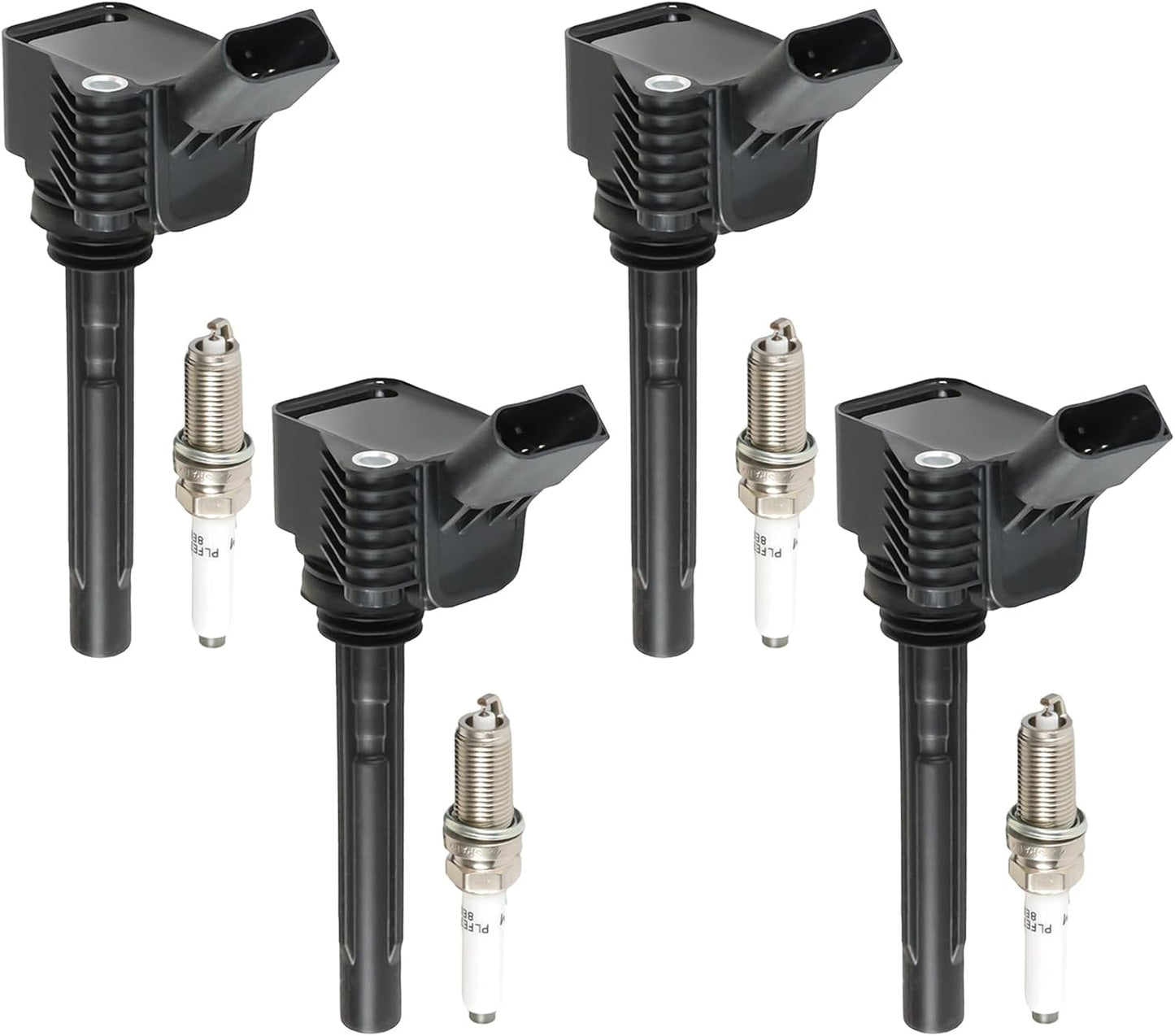 4PCS UF765 Ignition Coils and 95125 Iridium Spark Plugs Set