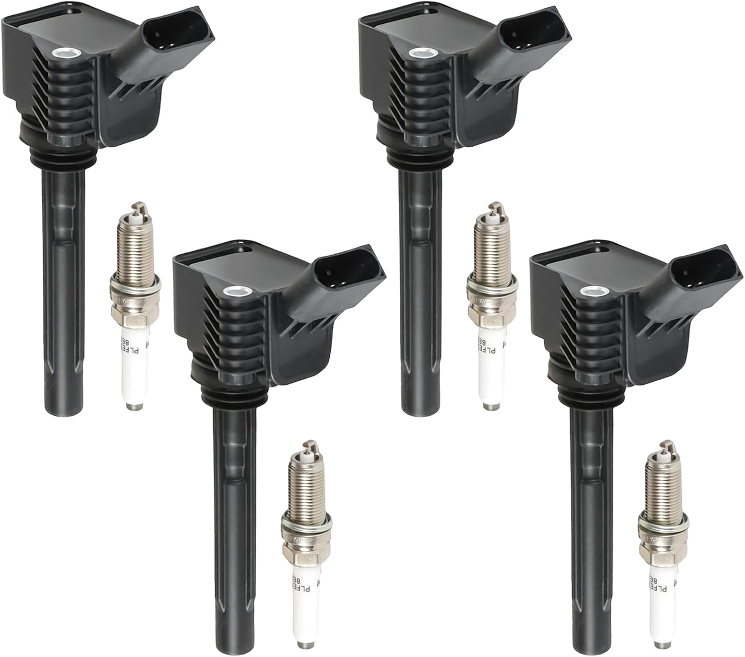 4PCS UF765 Ignition Coils and 95125 Iridium Spark Plugs Set