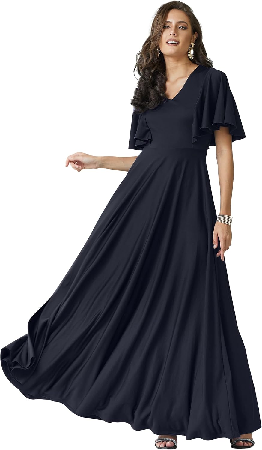 KOH KOH Womens Long Elegant Bridesmaid Maxi Dress for Curves