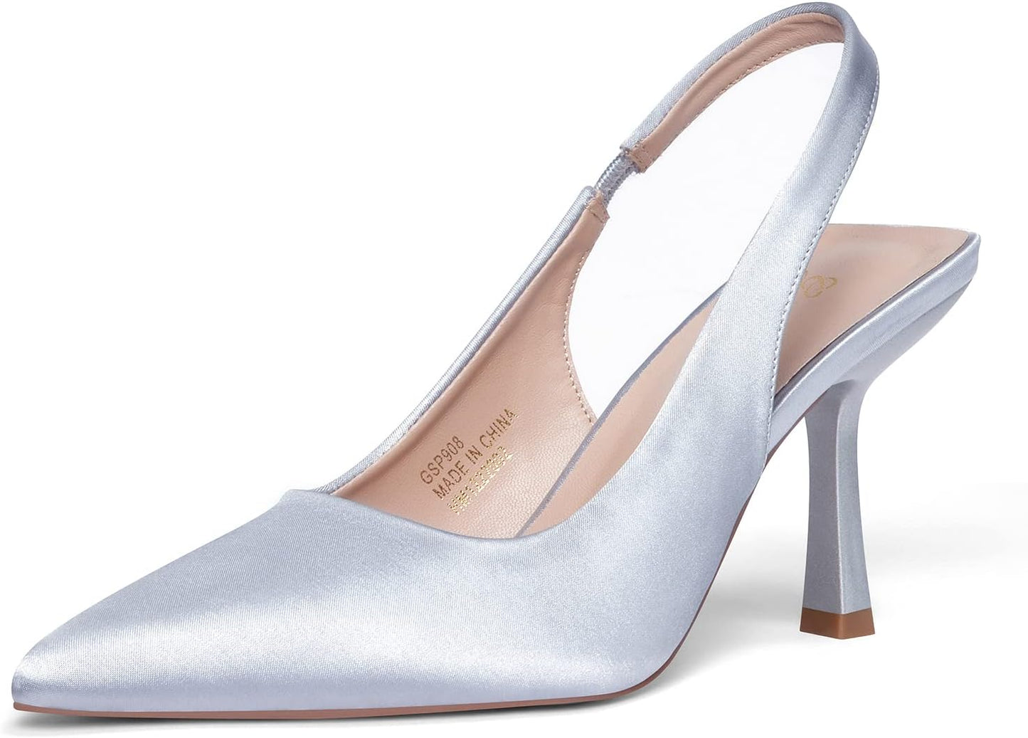 GENSHUO Women's Slingback Kitten Heel Stiletto Pumps for Elegance