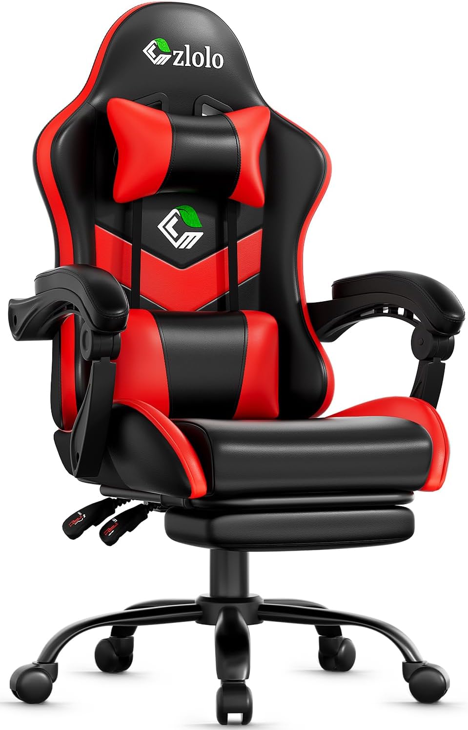 Ergonomic Gaming Chair with Footrest and Lumbar Support Massager