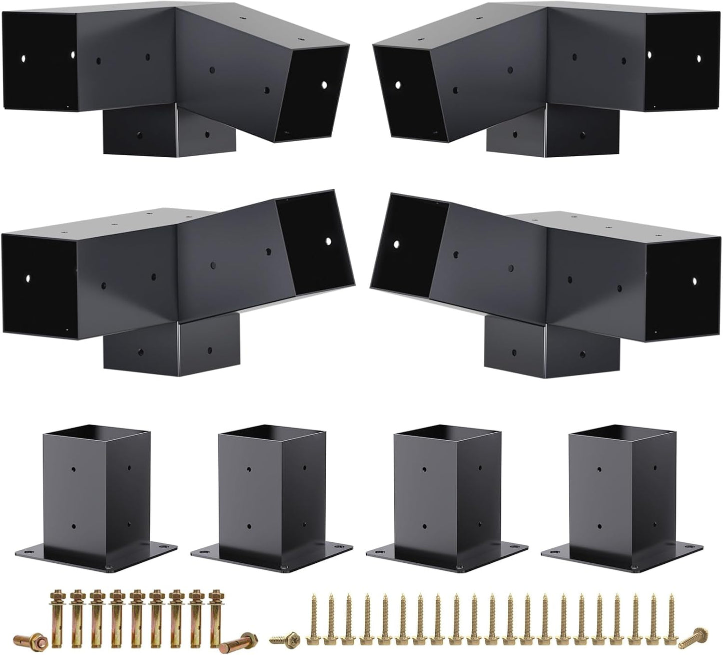 15 Pergola Brackets for 4x4 Wooden Beams - Durable Corner Kit