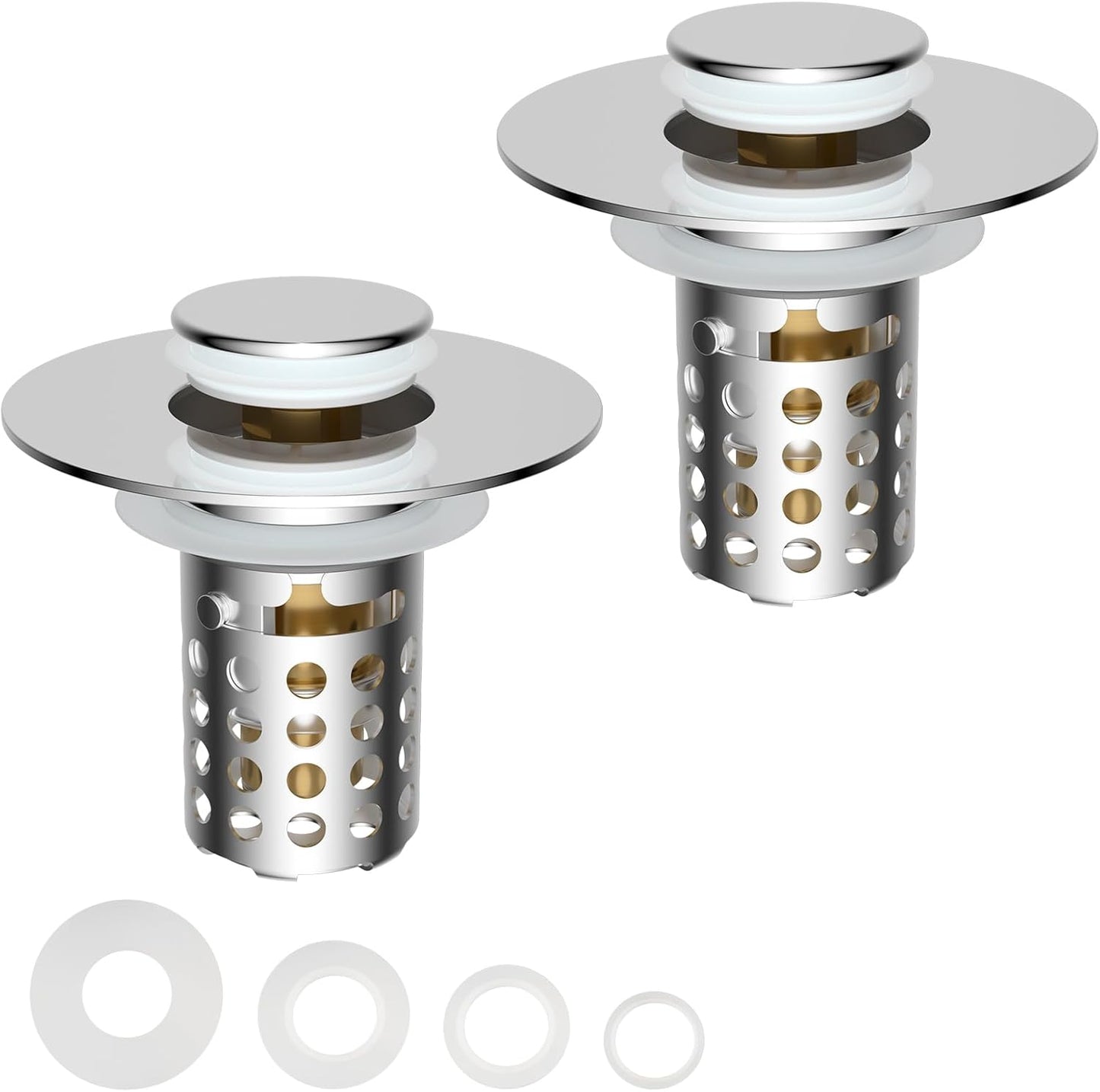 Upgraded 3 in 1 Bathroom Sink Stopper for Clog Prevention