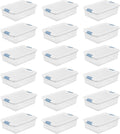 Sterilite 18-Pack Latching Box Under Bed Storage Bins - Clear 32 Quart