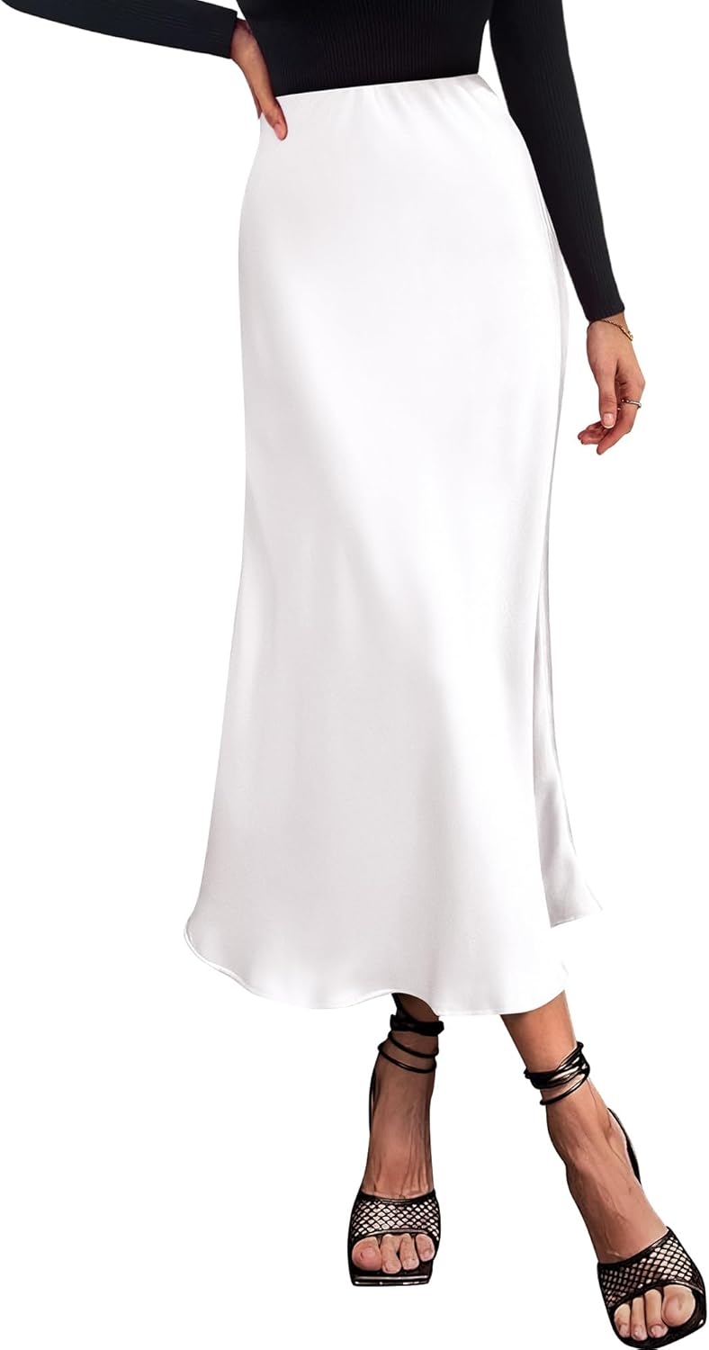 Elegant Long Satin Skirt for Women - Perfect for Any Occasion