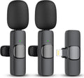 Wireless Lavalier Microphone 2 Pack for iPhone iPad - Dual Mics