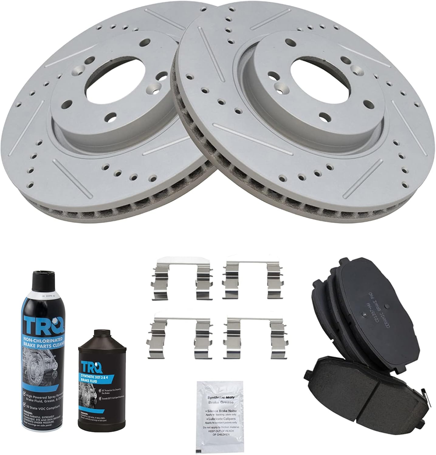 TRQ Front Performance Brake Pad & Rotor Kit for Kia Forte