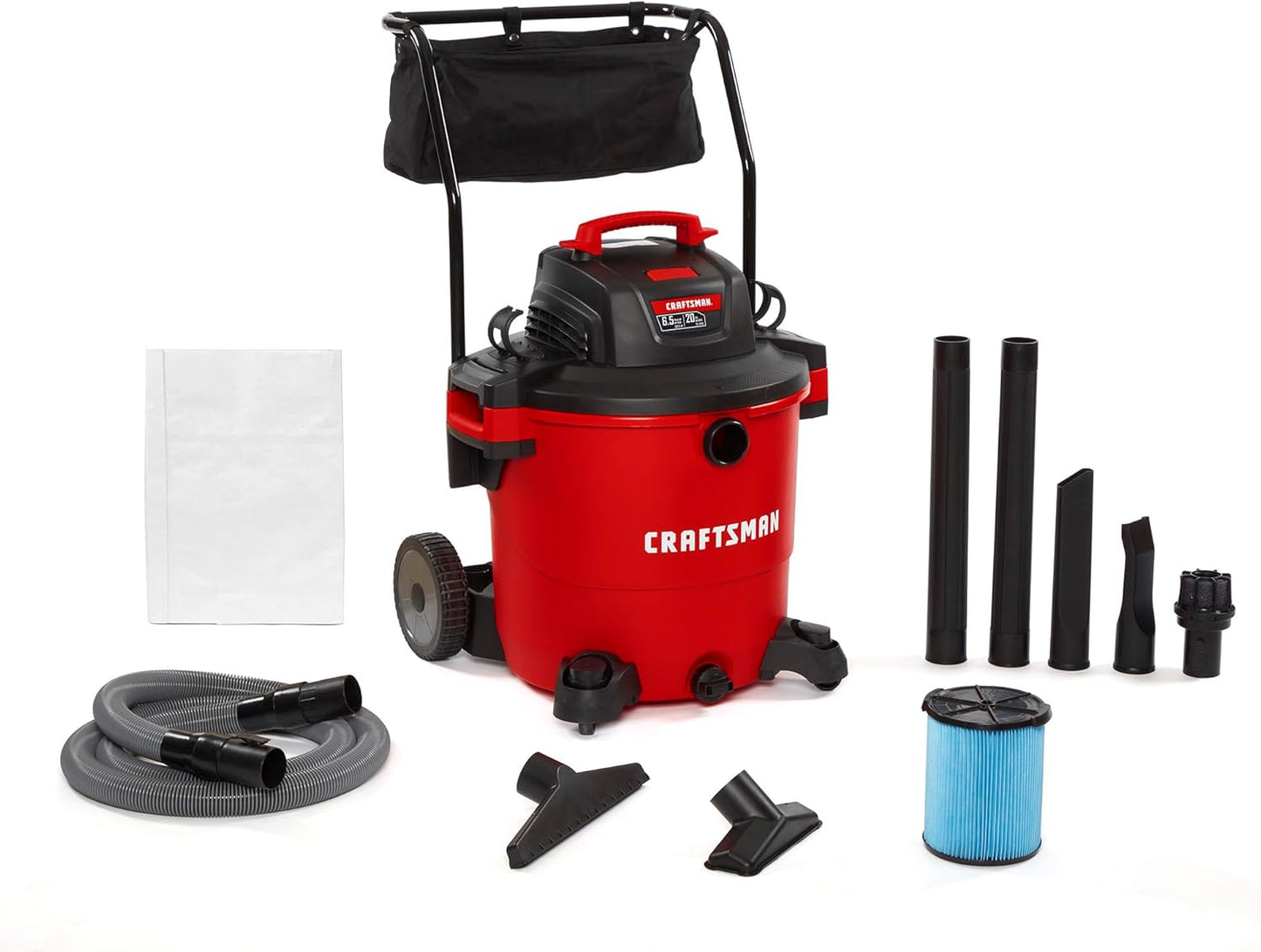 CRAFTSMAN 20 Gallon Wet/Dry Shop Vac with Integrated Cart System