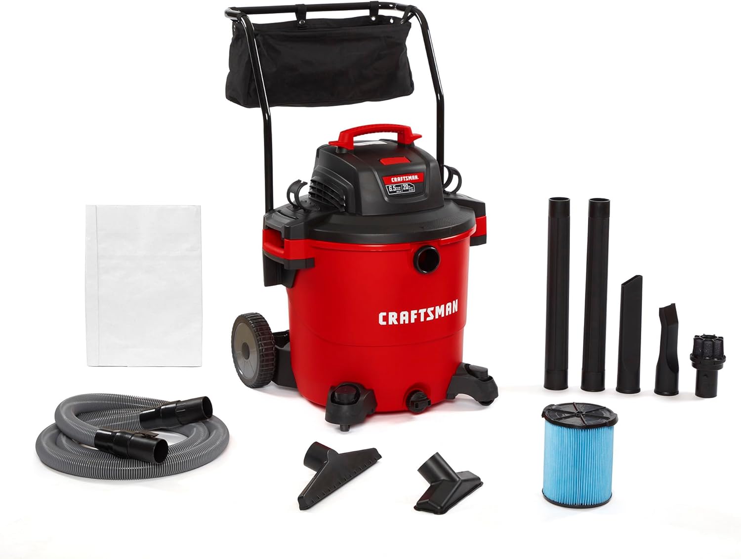 CRAFTSMAN 20 Gallon Wet/Dry Shop Vac with Integrated Cart System