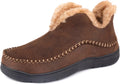 Men's Moccasin Bootie Slippers With Memory Foam - Cozy Indoor Outdoor