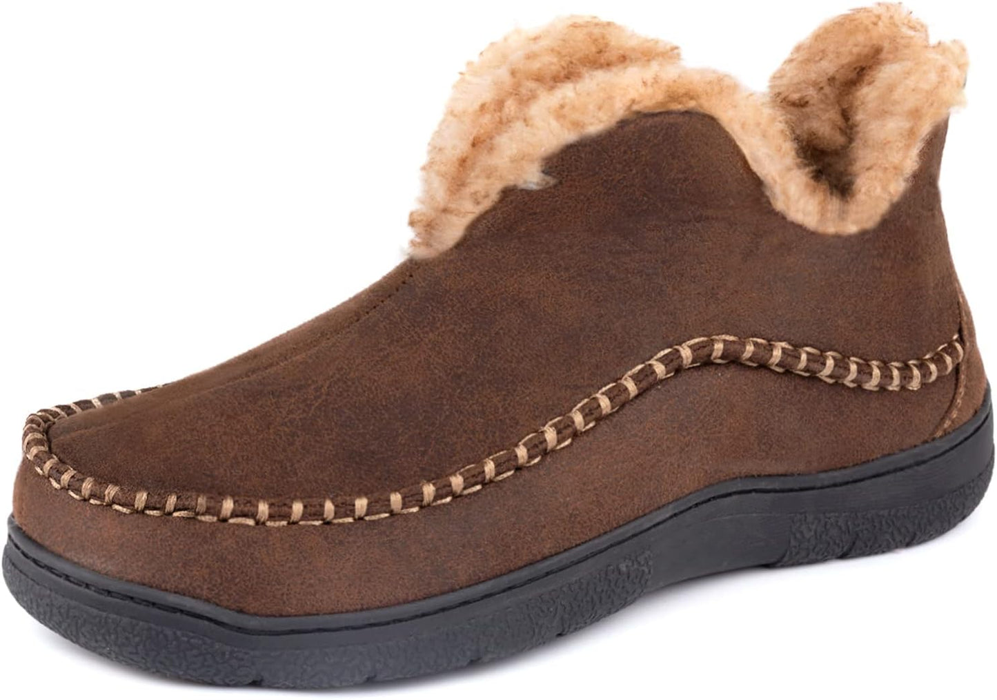 Wishcotton Men's Moccasin Bootie Slippers for Cozy Comfort