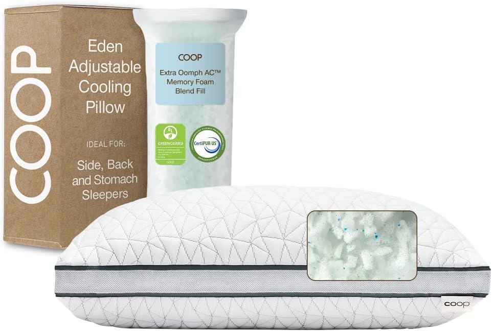 Eden Cool Adjustable Pillow for All Sleepers - King Size Comfort