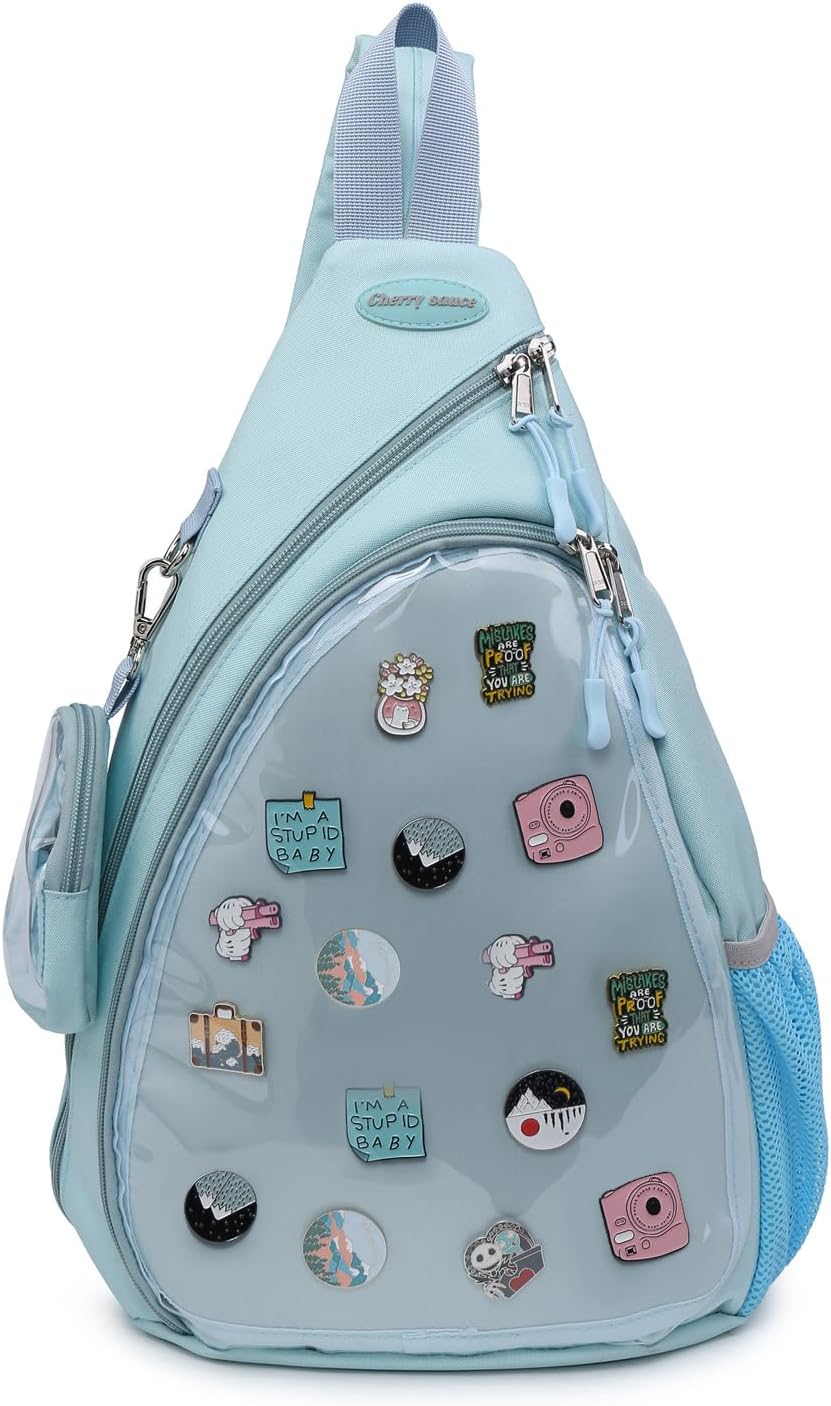 Oxford Ita Bag Kawaii Pin Display Chest Pack for Travel