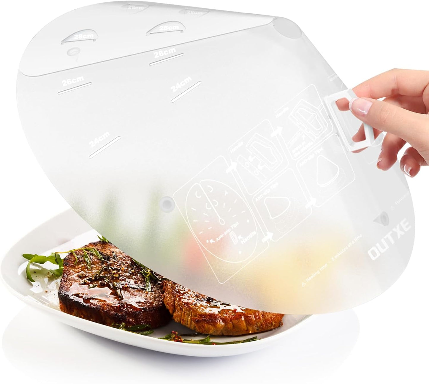 OUTXE Adjustable Microwave Splatter Cover - Keeps Food Fresh
