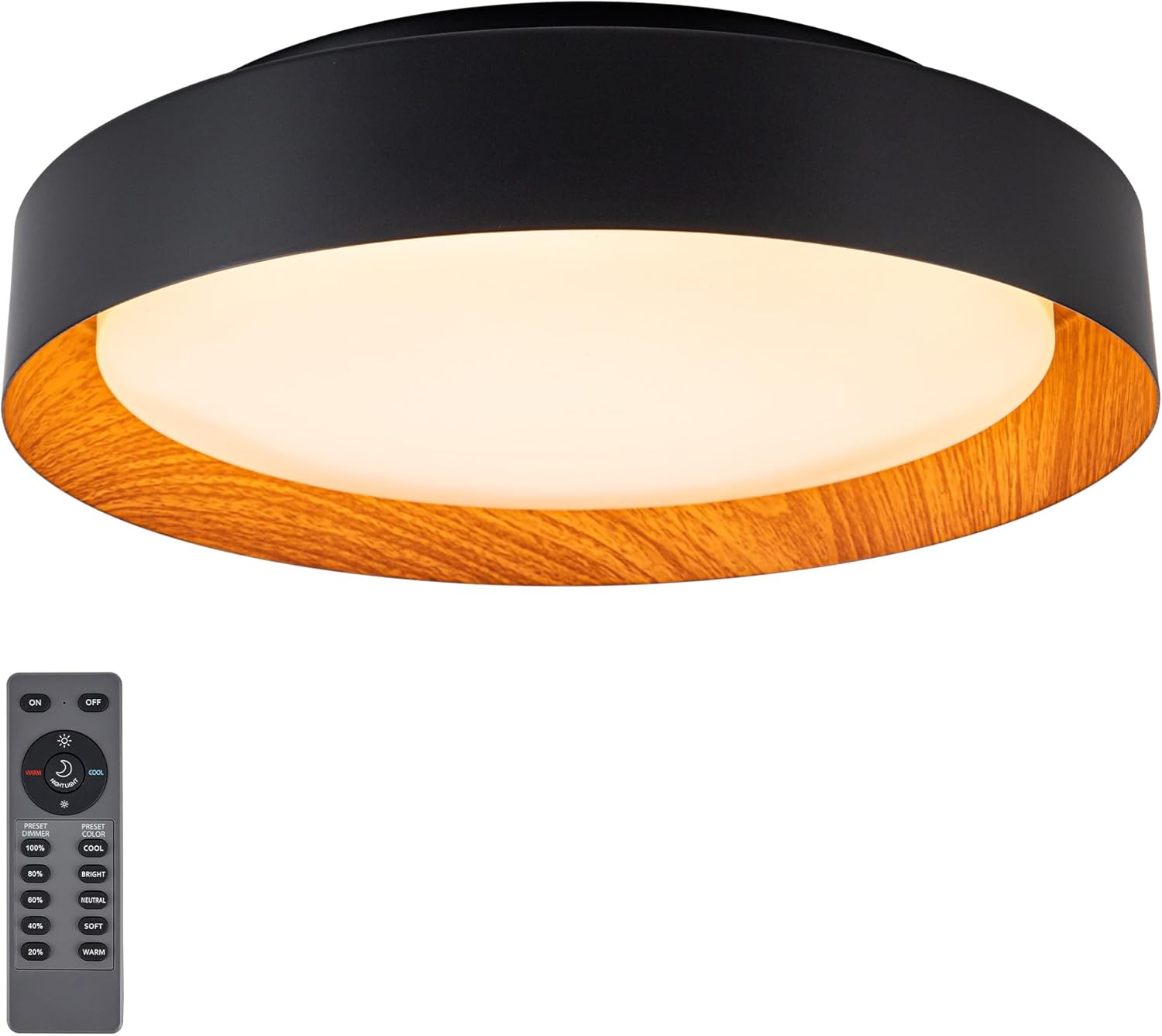 12 Inch LED Flush Mount Ceiling Light with Remote Control