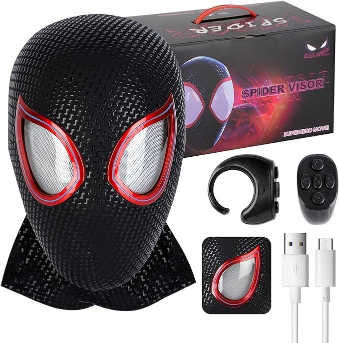 KJUANCCY Spider Mask with Moving Eyes for Cosplay Fun