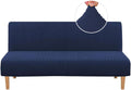 Stretch Jacquard Futon Cover Slipcover - Elastic Small Checks Navy