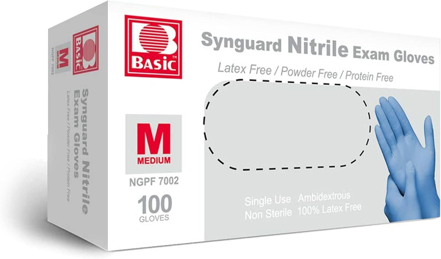 Latex-Free Nitrile Exam Gloves - Pack of 100