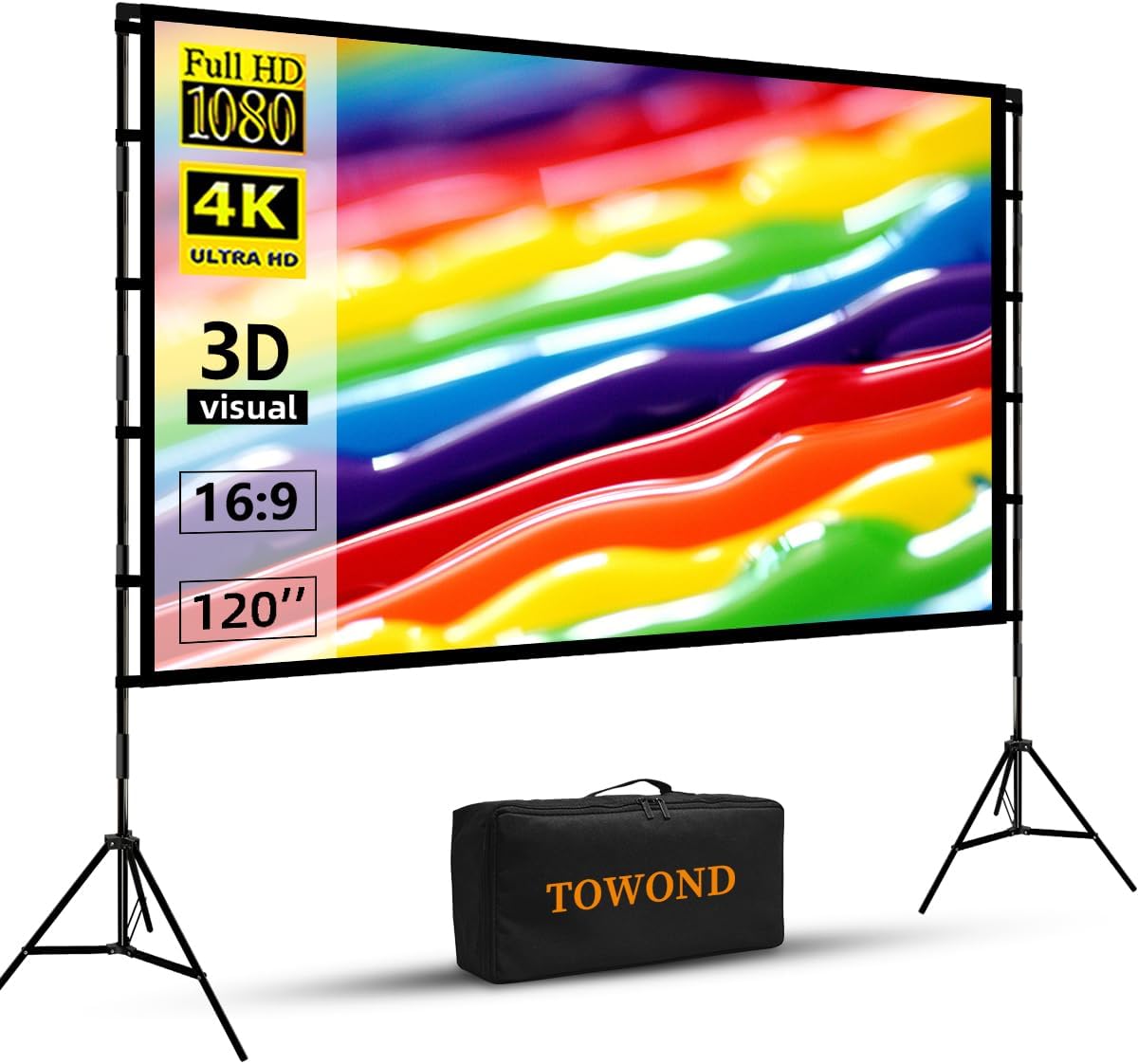 TOWOND 120 Portable HD Projector Screen: Perfect for Movie Nights!