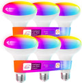 ILC BR30 Led Bulb Smart Flood Light Bulbs - Color Changing 6-Pack
