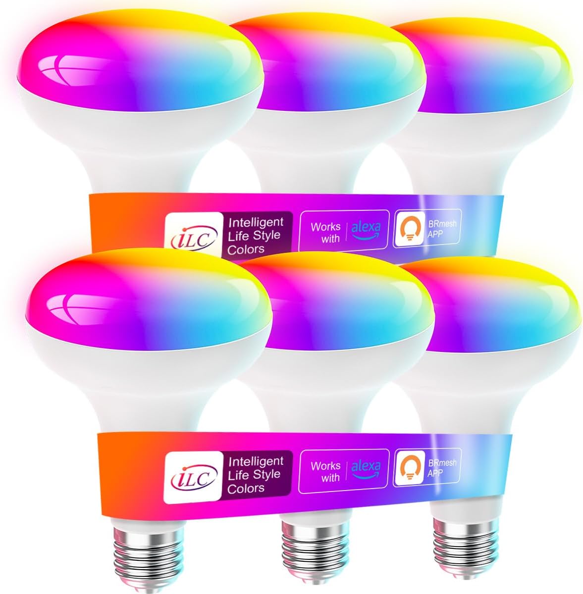 ILC BR30 Smart Flood Light Bulbs with Color Changing Features
