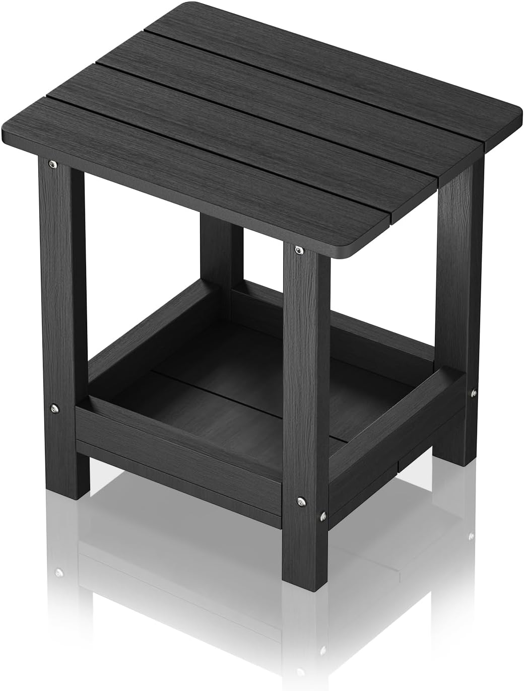 Adirondack Outdoor Side Table with 2 Layer Storage for Patio