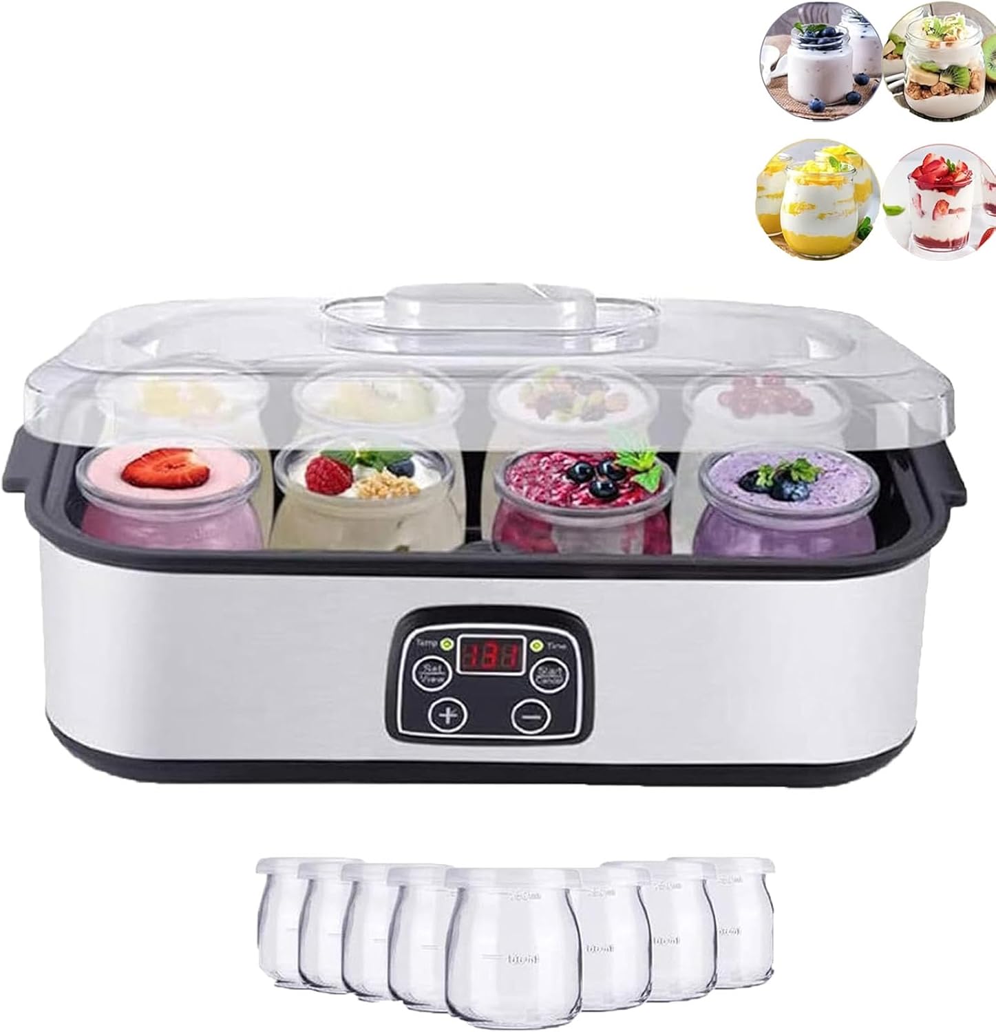 36-Hour Homemade Yogurt Maker with Glass Jars