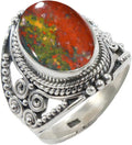 Sterling Silver 925 Ring with Natural Bloodstone - Classic Bezel Ring