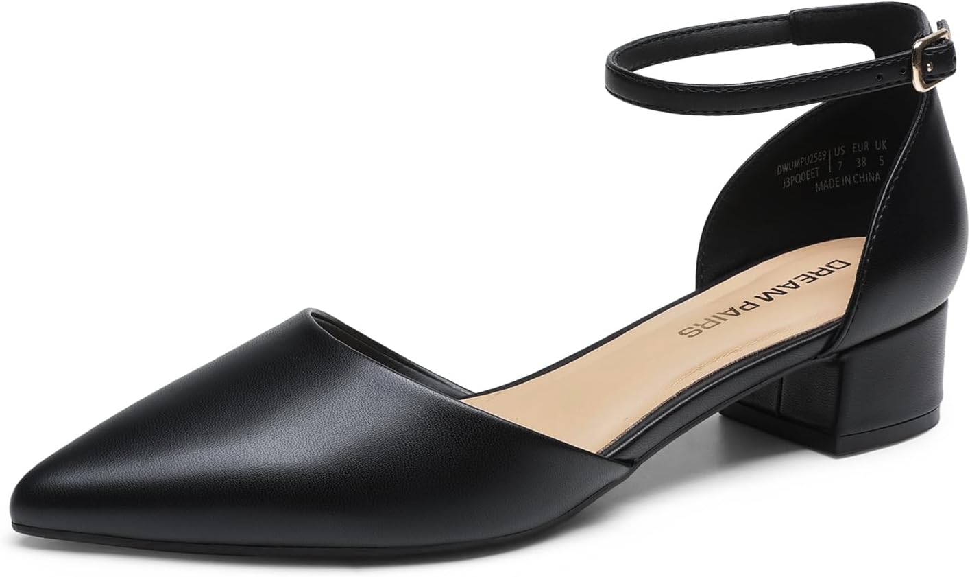 DREAM PAIRS Women's Low Heel Pumps for Comfort and Style