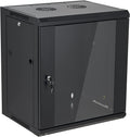 12U Wall Mount Server Cabinet Network Rack Enclosure - Locking Glass