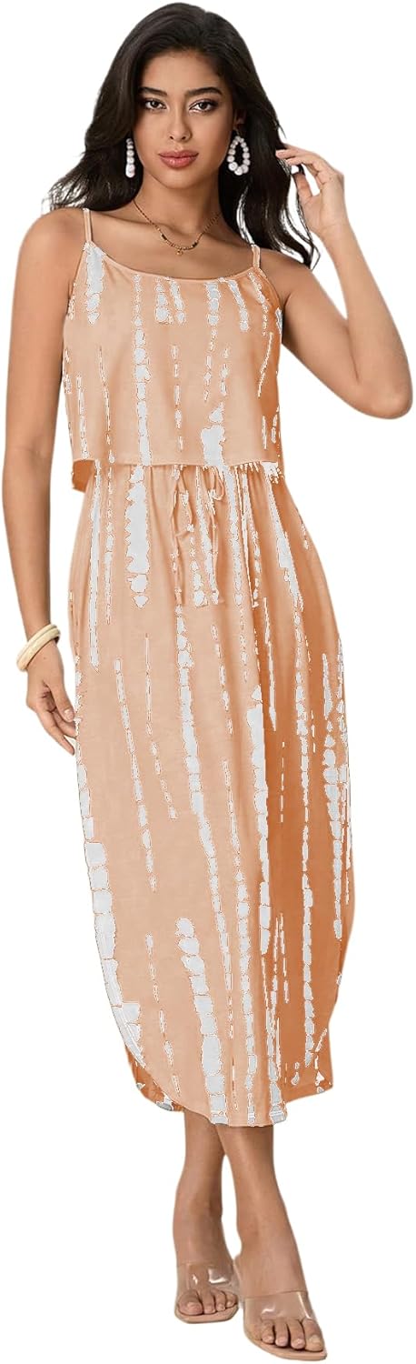 Women's Spaghetti Strap Tie Dye Cami Dress for Every Occasion