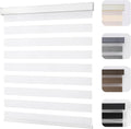 Cordless Zebra Blinds for Windows 15 in x 48 in - Dual Layer Light