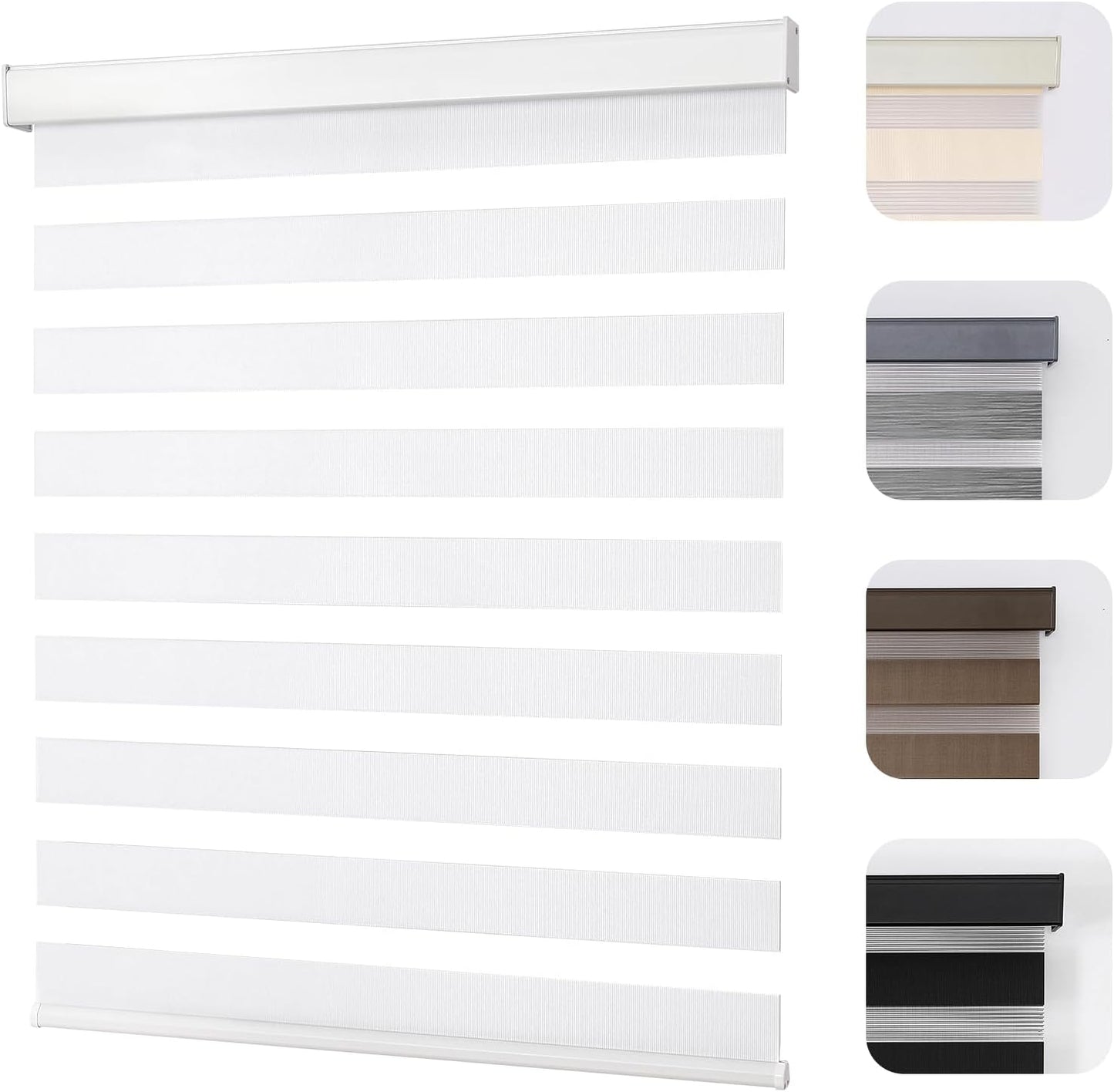Joydeco Cordless Zebra Blinds for Windows - Light Control Shades