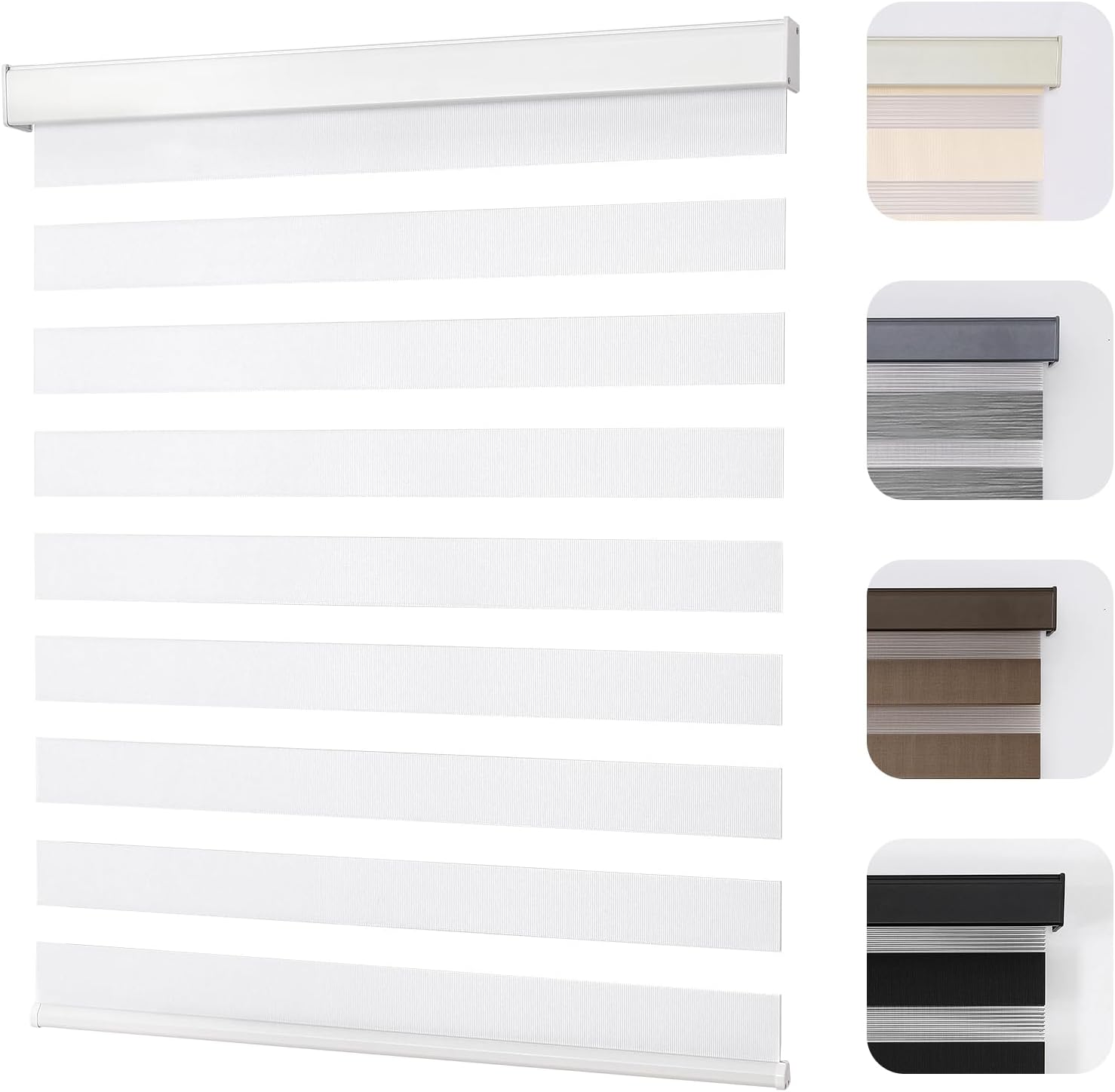 Joydeco Cordless Zebra Blinds for Windows - Light Control Shades
