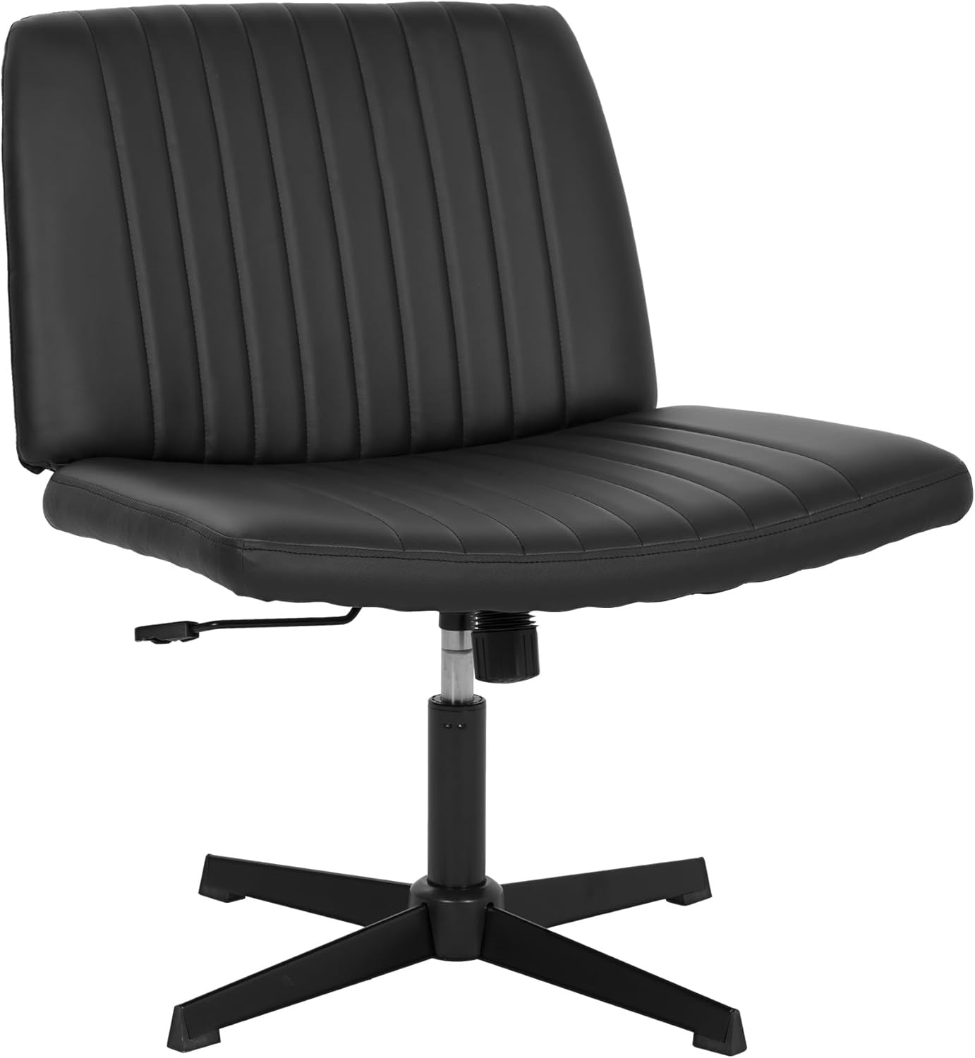 Adjustable Ergonomic Cross Legged Office Chair - Dark Black