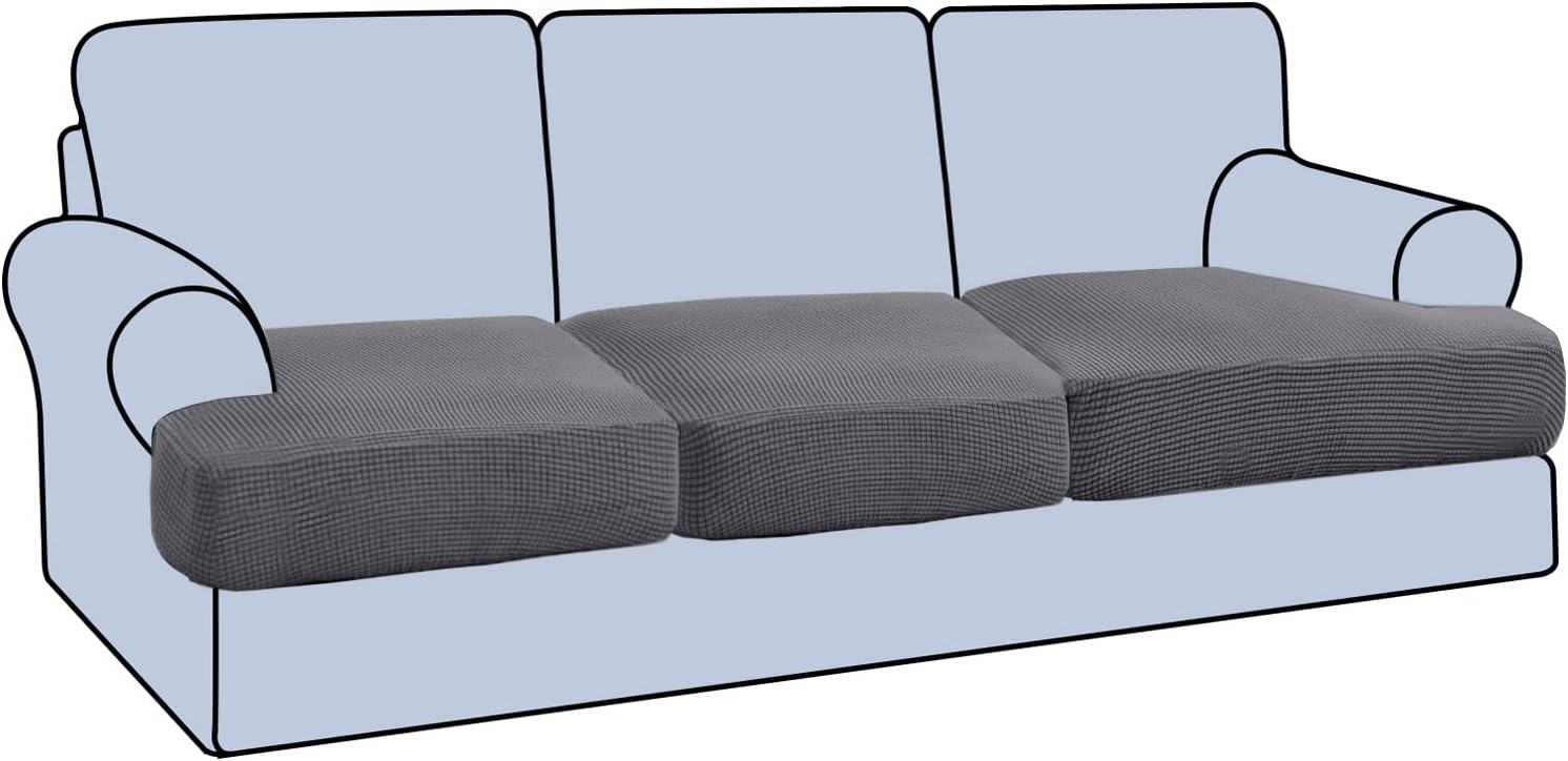 Stretch 3 Piece T Cushion Sofa Slipcovers for Perfect Fit
