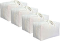 Soft Large Canvas Comforter Storage Bags - 80L 4 Pack Closet Organizer