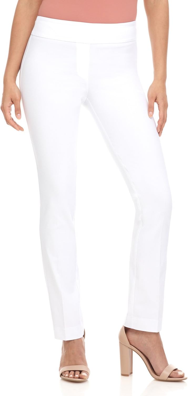 Rekucci Women's Stretchy Straight Leg Office Pant with Tummy Control