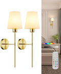 Battery Operated Wall Sconce Set of 2 with Remote and Colors