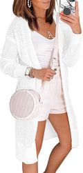 Open Front Knit Sheer Cardigan - Lightweight Summer Kimono Jewelry