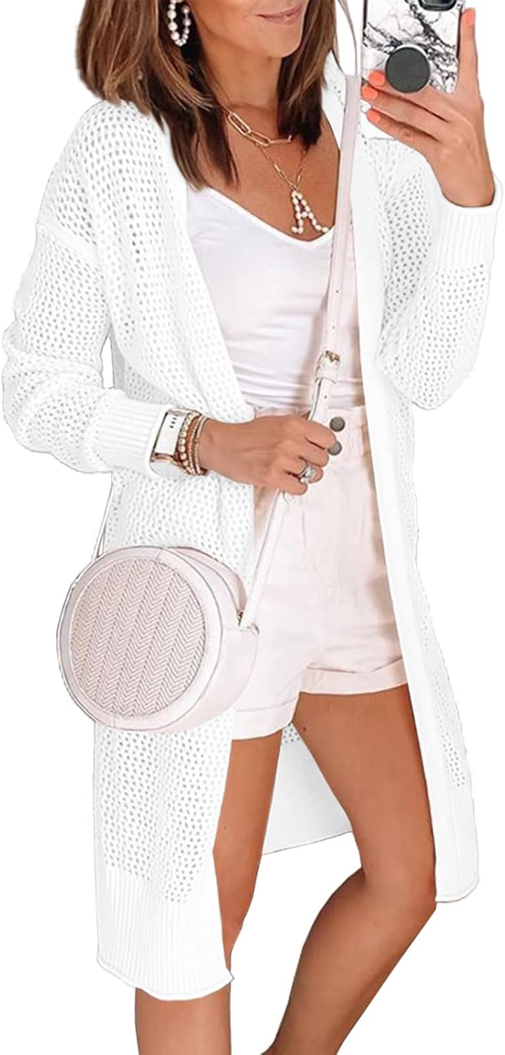 Misassy Womens Open Front Knit Sheer Cardigans for Summer Style