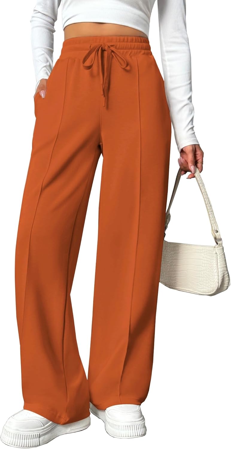 PINSPARK High-Waisted Wide Leg Sweatpants