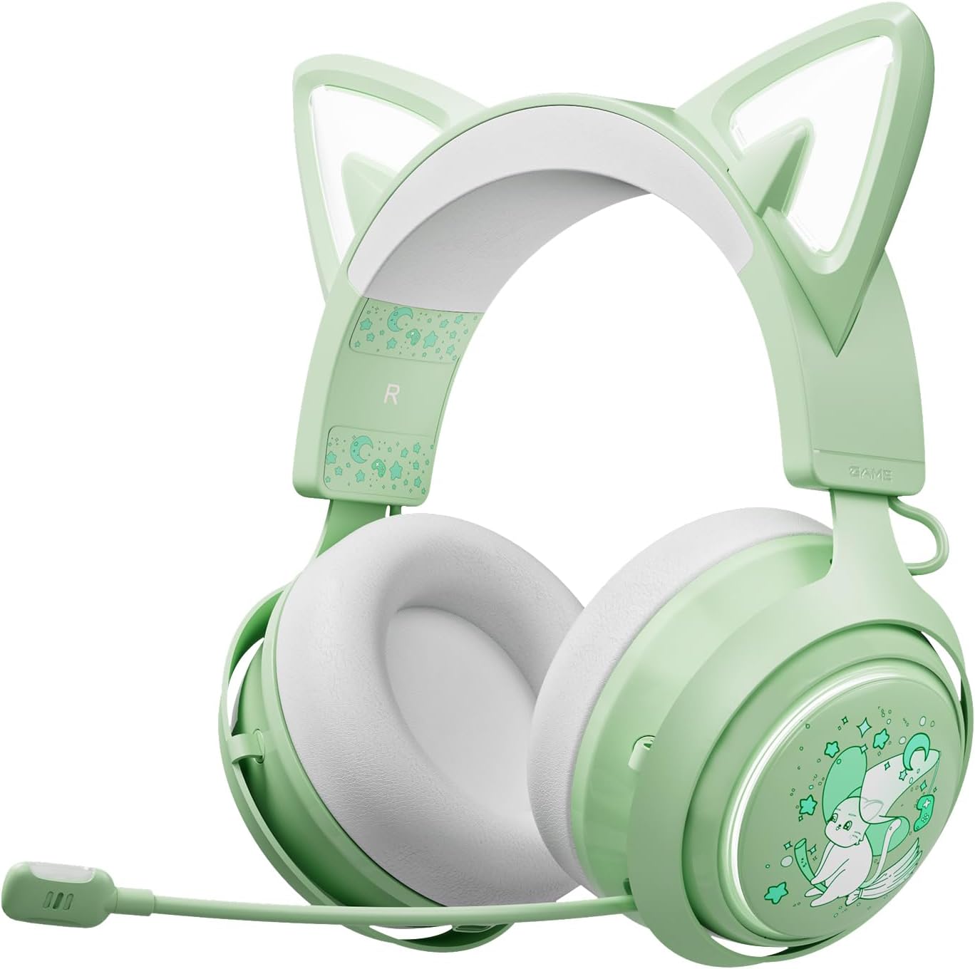 Cat Ear Headphones Wireless Gaming Headset with RGB Lights