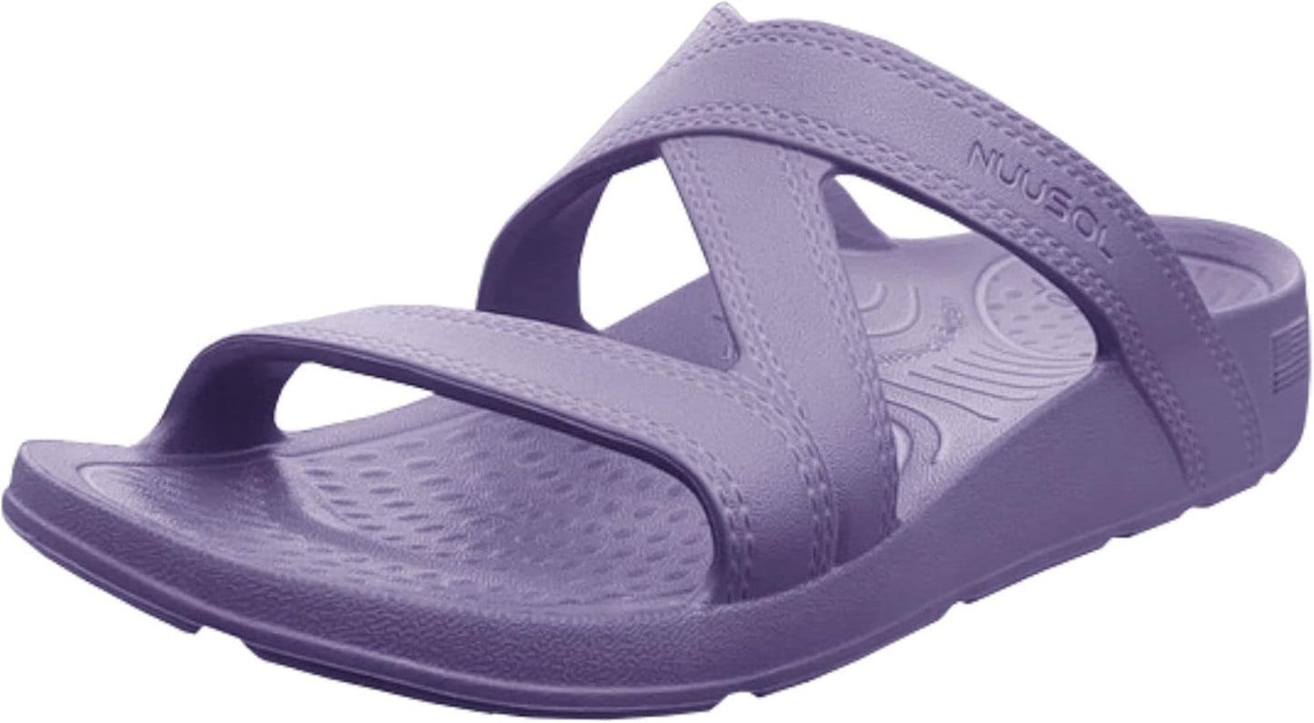 NUUSOL Womens Hailey Slide - Non-Slip Arch Support, Morning Violet