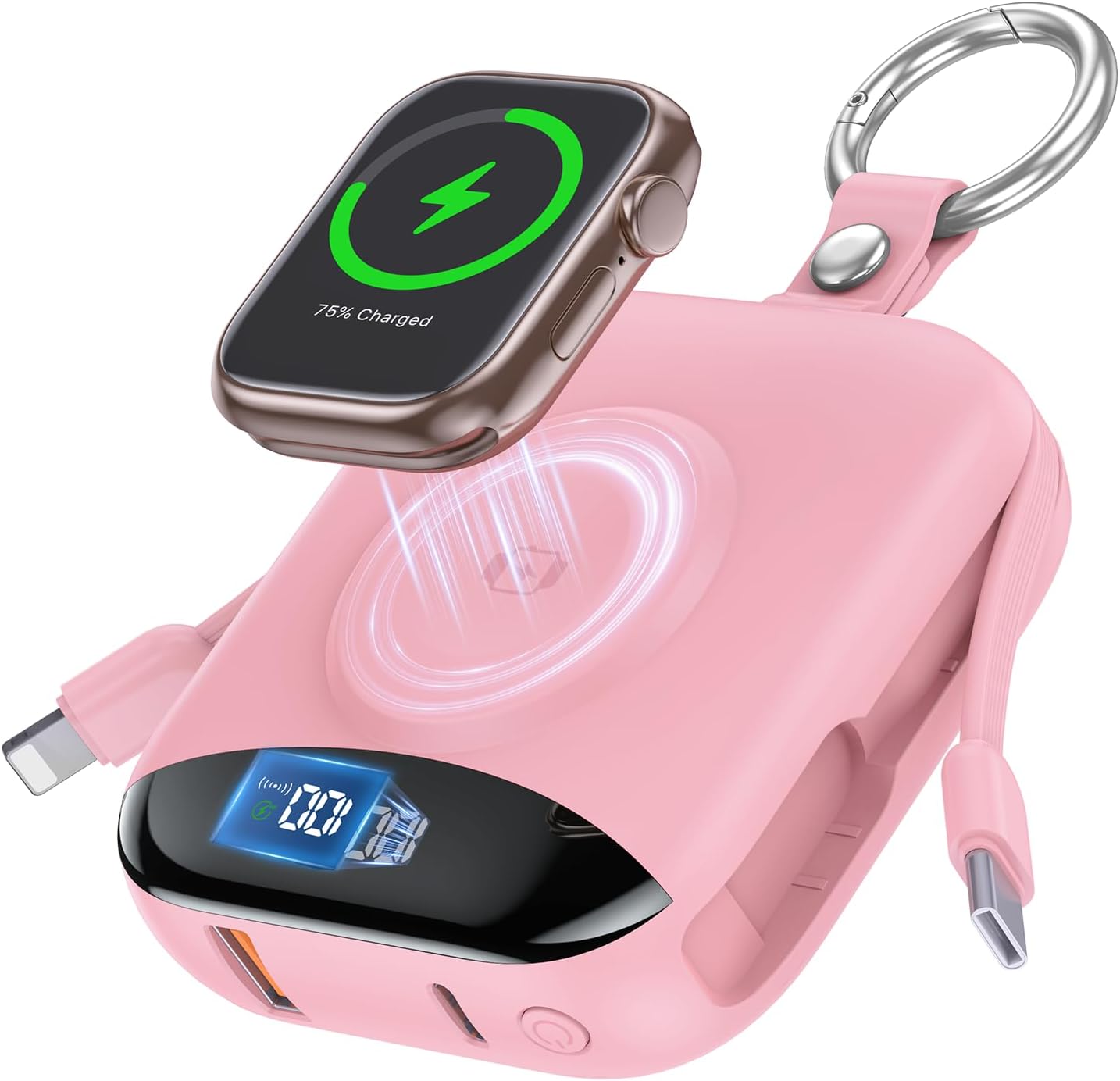 Portable Charger 10000mAh with Fast Charging and Built-in Cables